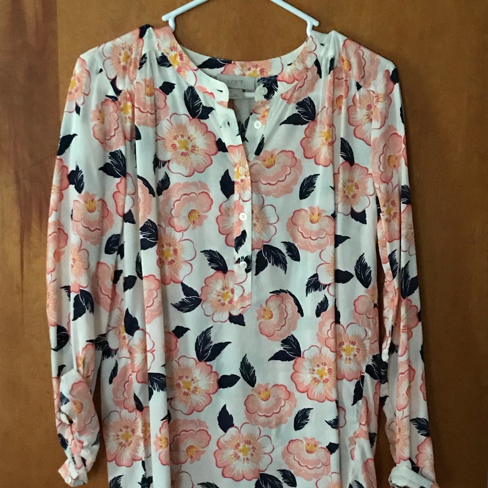 Loft long sleeve v neck blouse